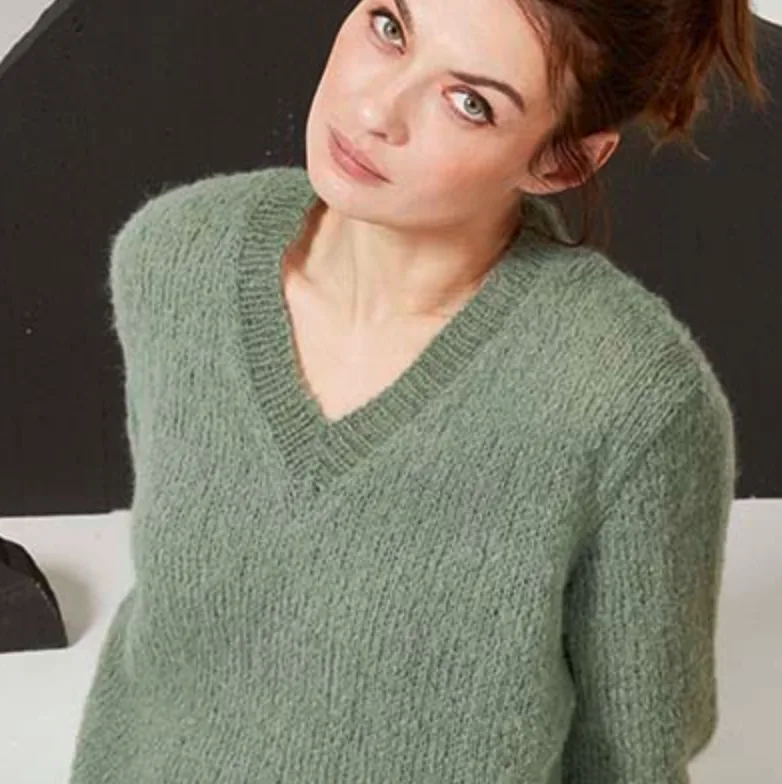 wolleundgarn.ch Strickanleitung V Pullover Suri Alpaca